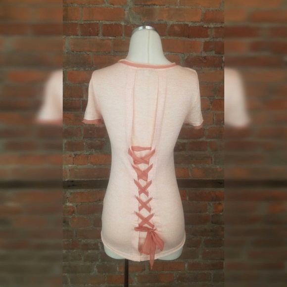 SOLD Miss Me Women's Top T-Shirt Peach Beads - Picture 4 of 7